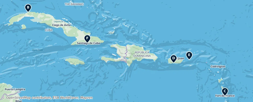 Map of Cuba