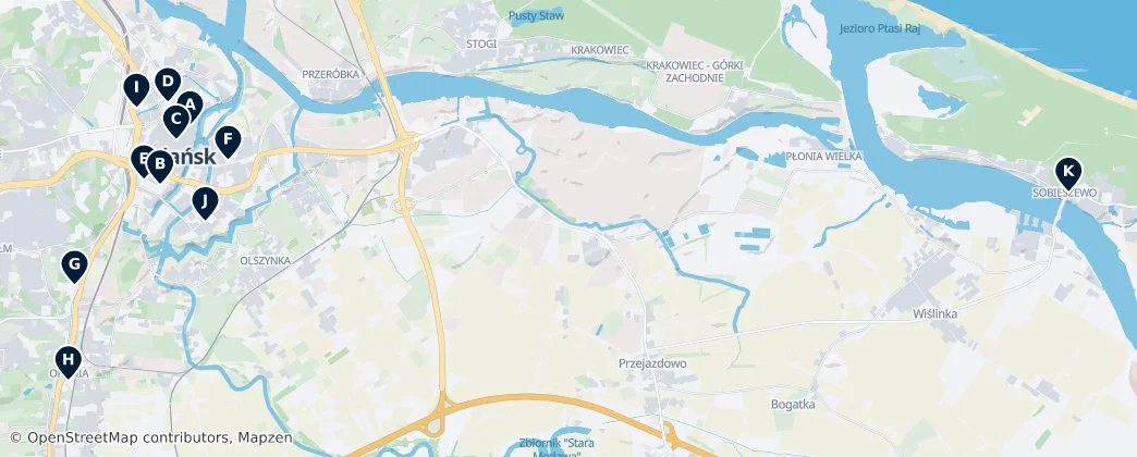 Map of Gdańsk