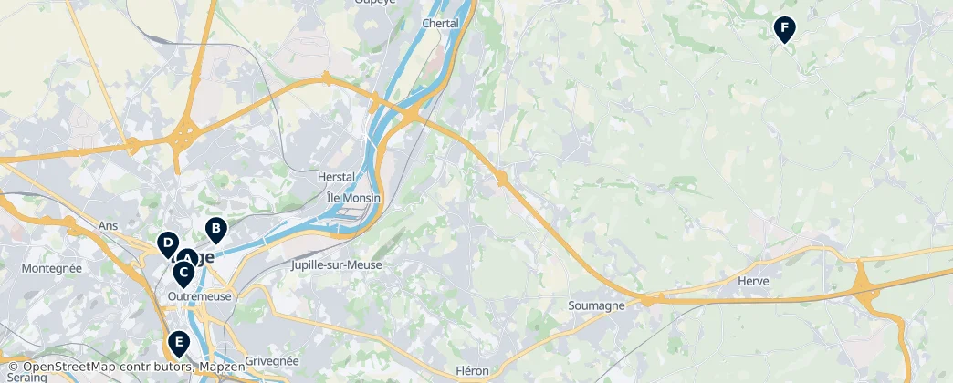 Map of Liège Province