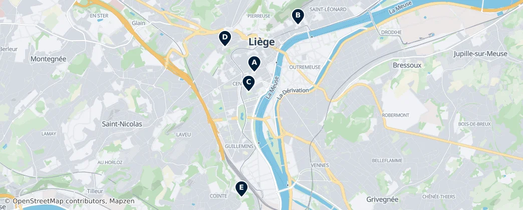 Map of Liège