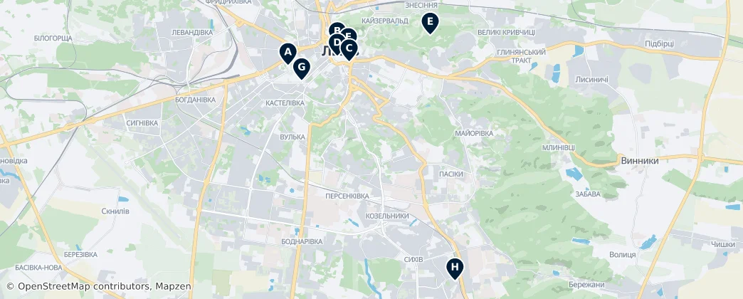 Map of Lviv