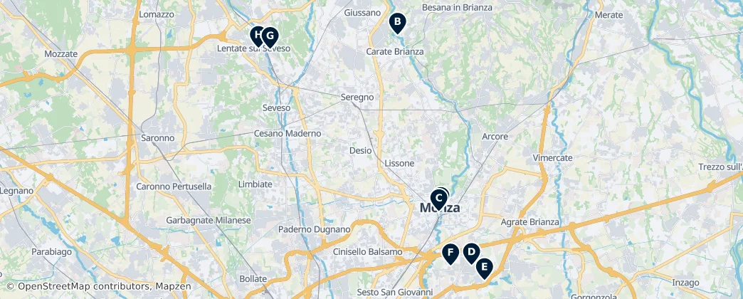 Map of Monza and Brianza