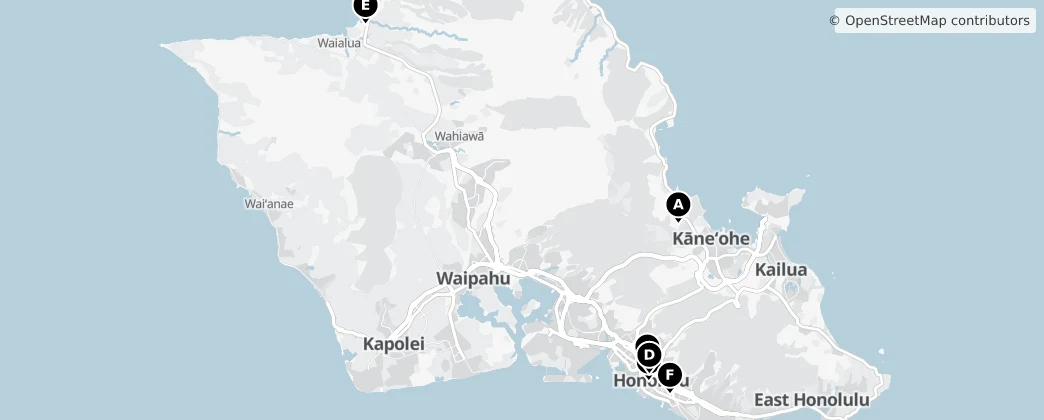 Map of Oahu