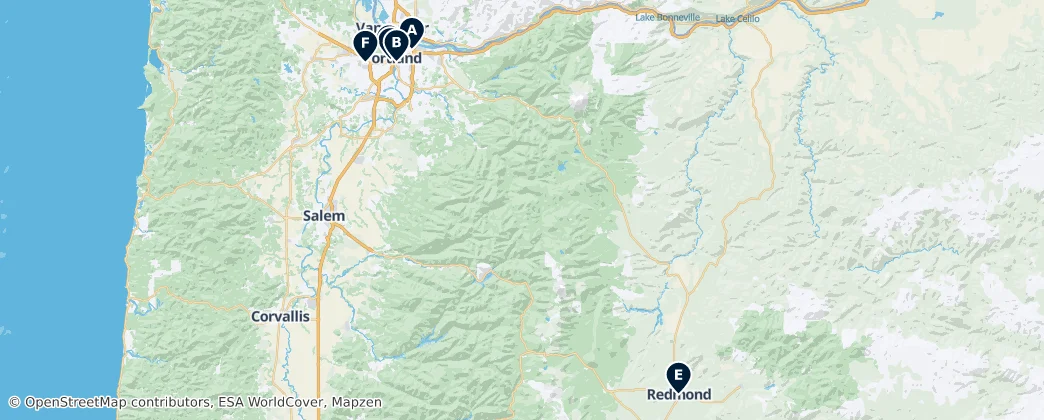 Map of Oregon