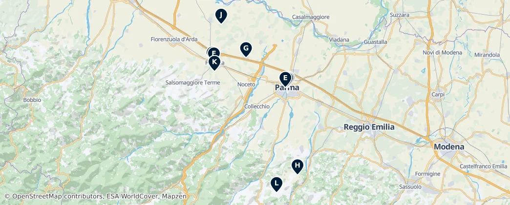 Map of Parma