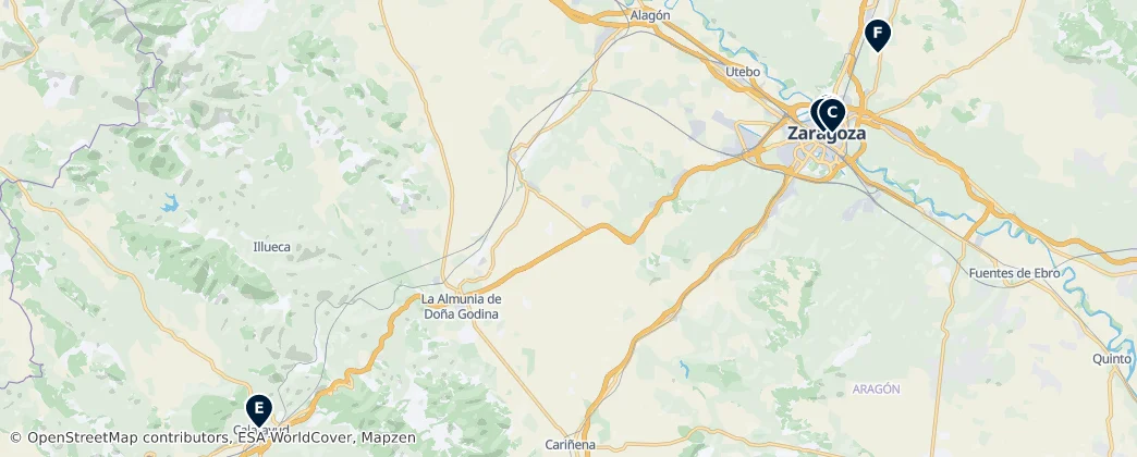 Map of Province of Zaragoza