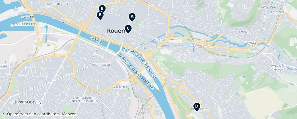 Map of Rouen