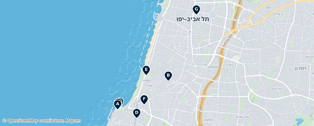Map of Tel Aviv