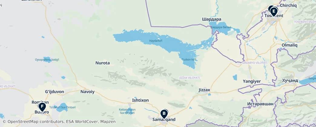 Map of Uzbekistan
