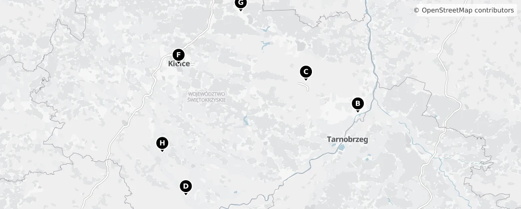 Map of Holy Cross Voivodeship