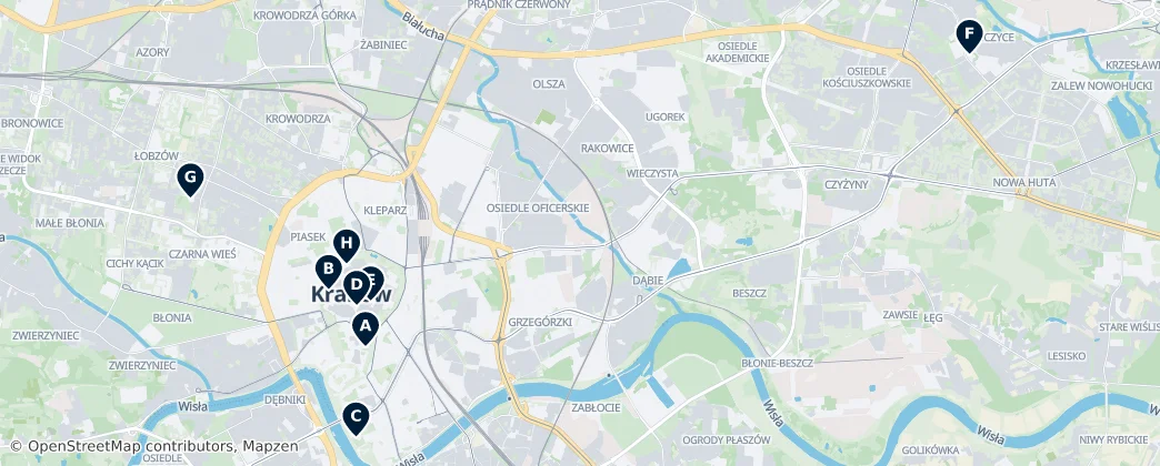 Map of Krakow