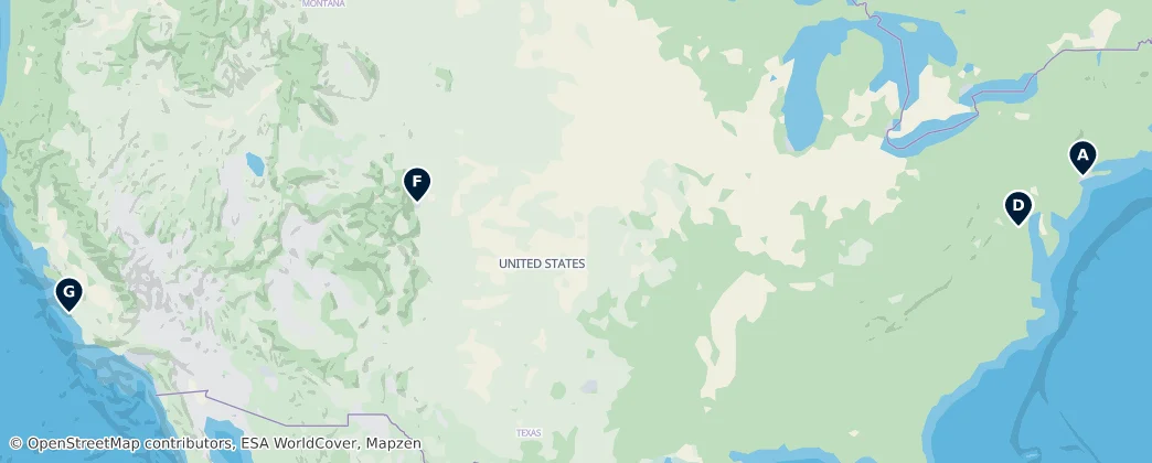 Map of United States of America