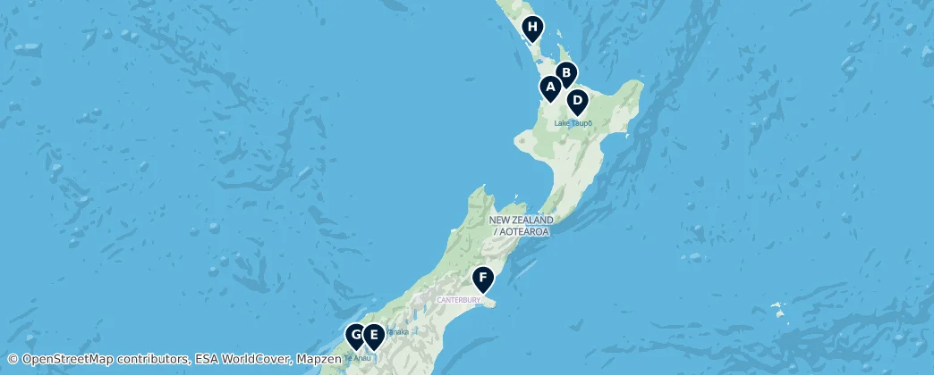 Map of New Zealand
