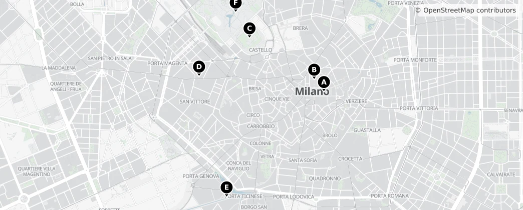 Map of Milaan