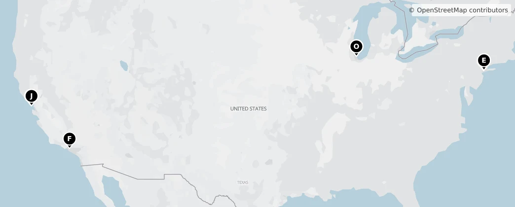Map of Noord-Amerika
