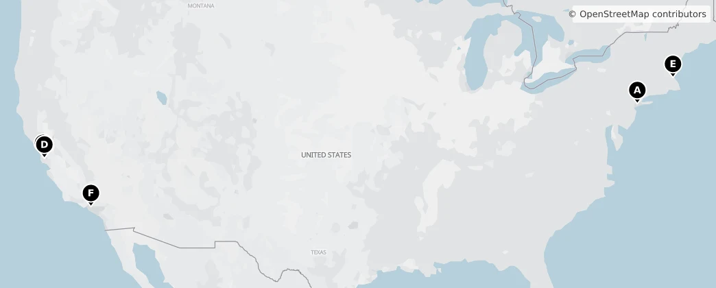 Map of Verenigde Staten van Amerika