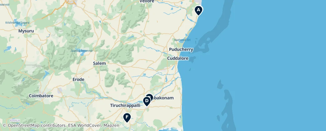 Map of Tamil Nadu