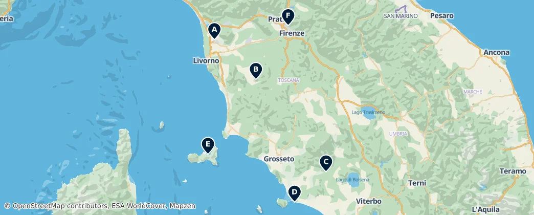 Map of Toscane