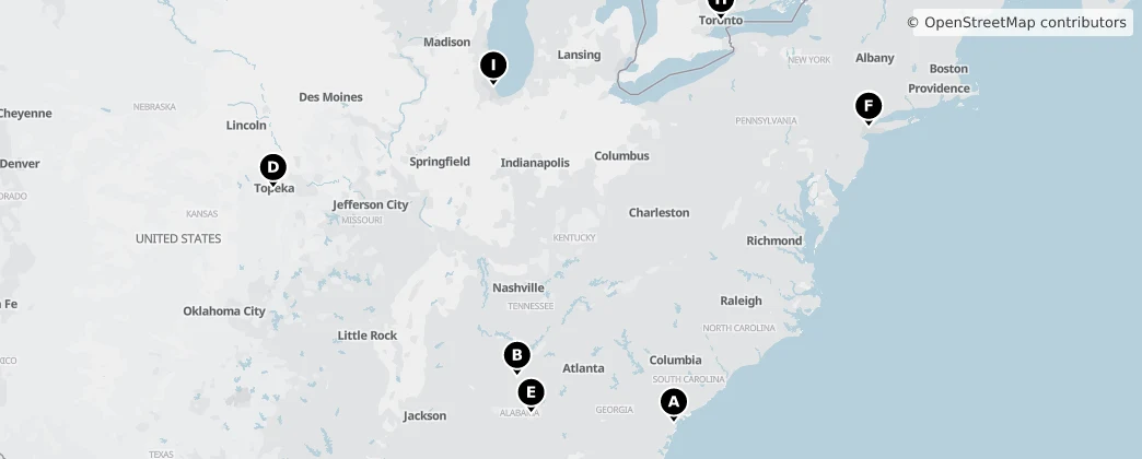 Map of Noord-Amerika