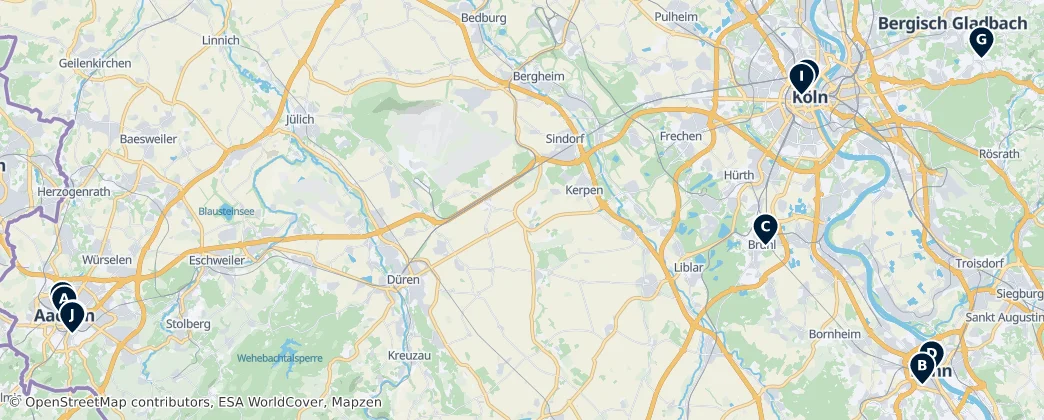 Map of Regierungsbezirk Keulen