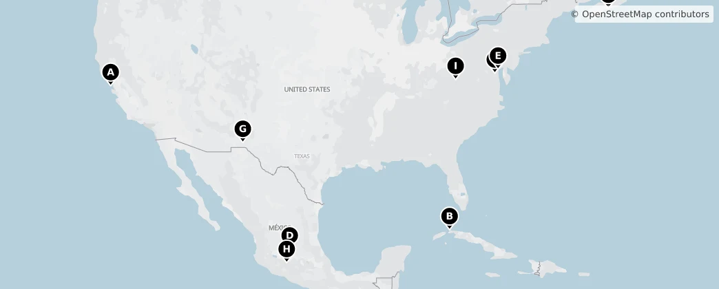 Map of Noord-Amerika