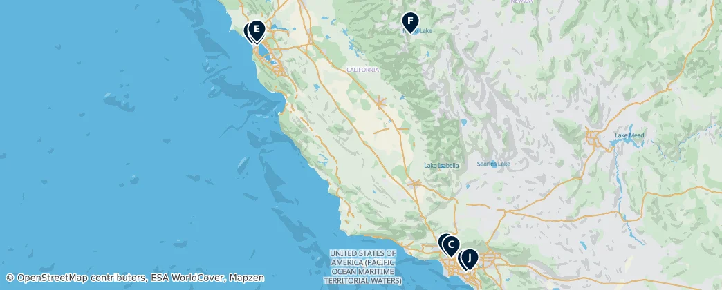 Map of Californië