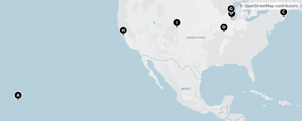 Map of Verenigde Staten van Amerika