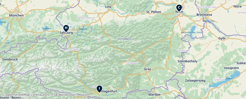 Map of Oostenrijk