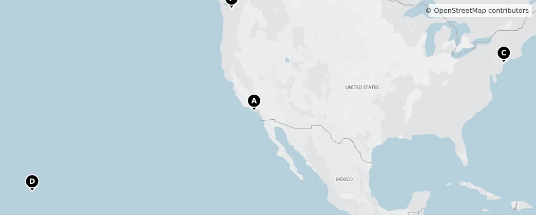 Map of Noord-Amerika
