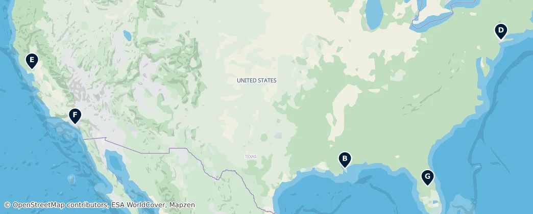 Map of Verenigde Staten van Amerika