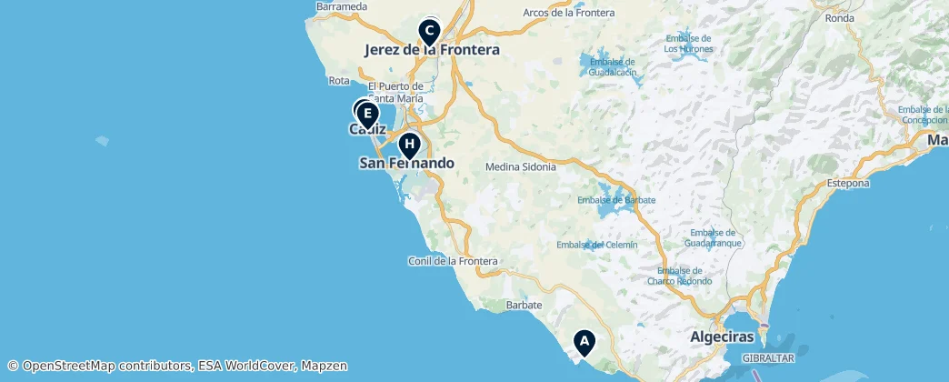 Map of Cádiz