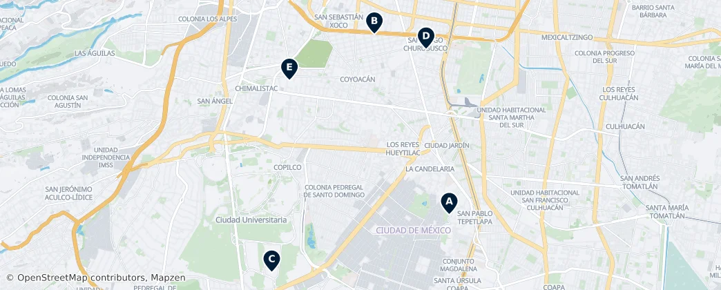 Map of Coyoacán
