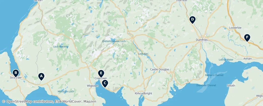 Map of Dumfries and Galloway