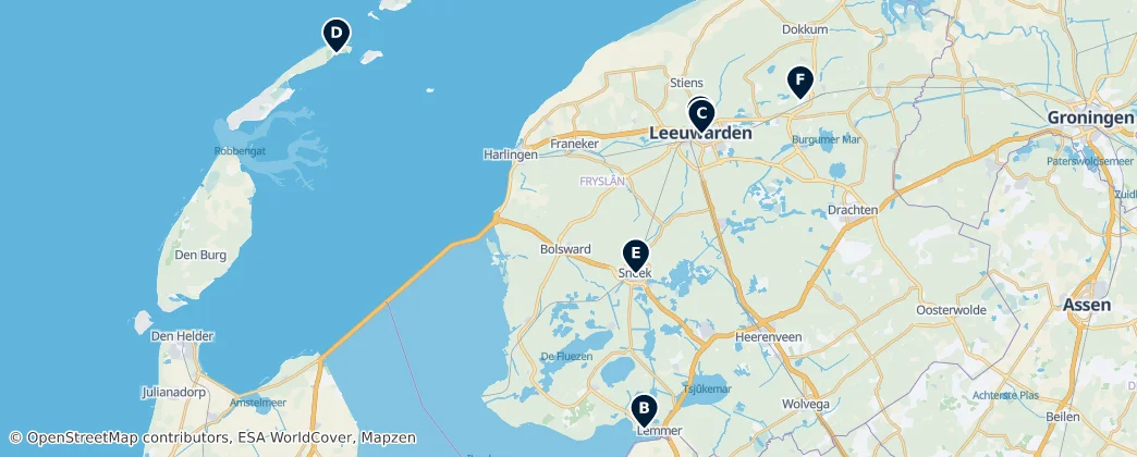 Map of Friesland