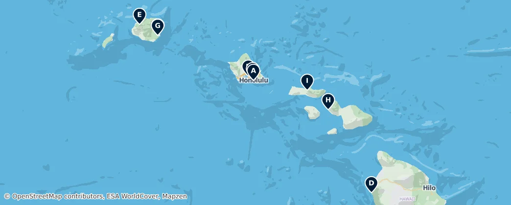 Map of Hawaïaanse eilanden
