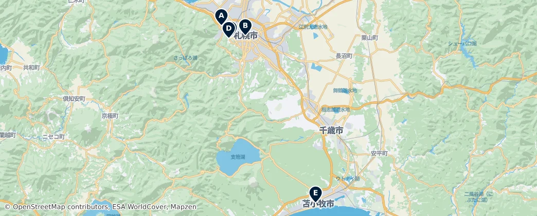 Map of Hokkaido