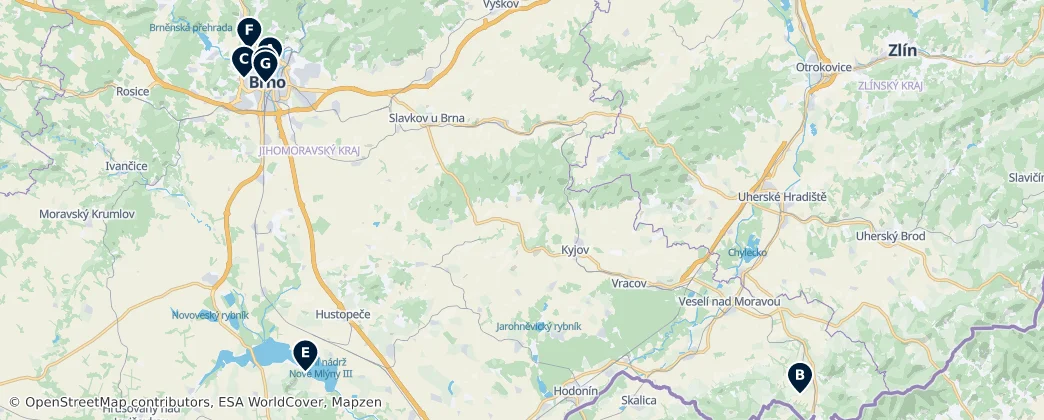 Map of Zuid-Moravië