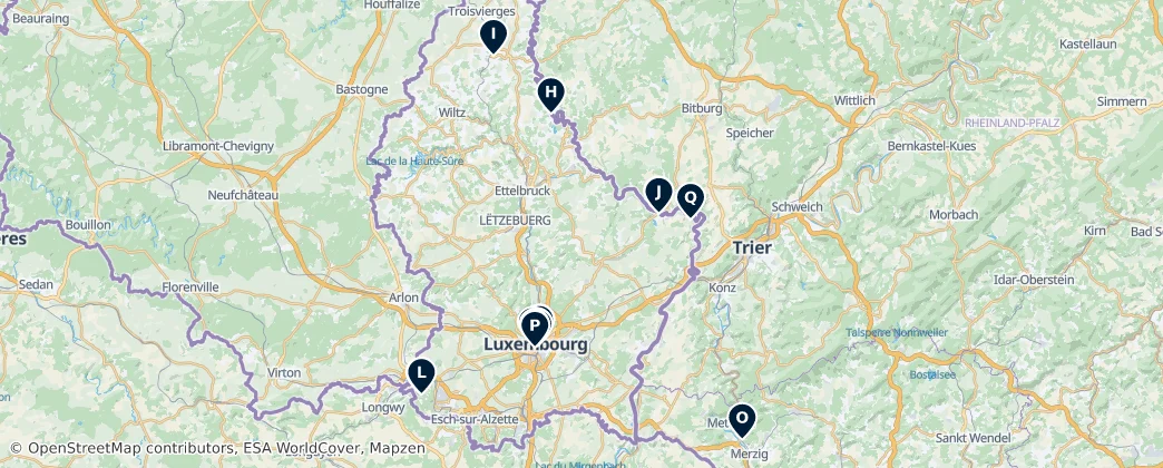 Map of Luxemburg