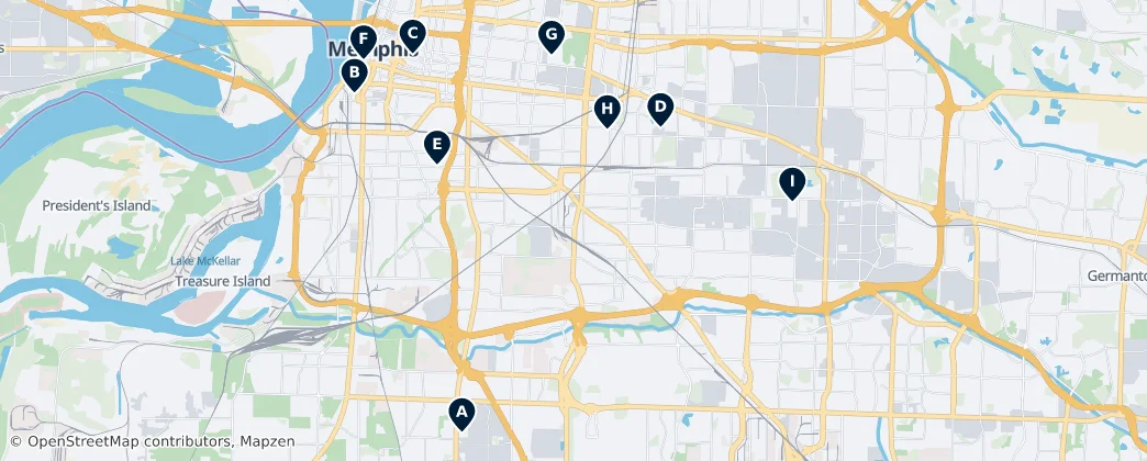 Map of Memphis