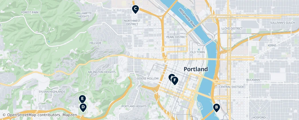 Map of Multnomah County