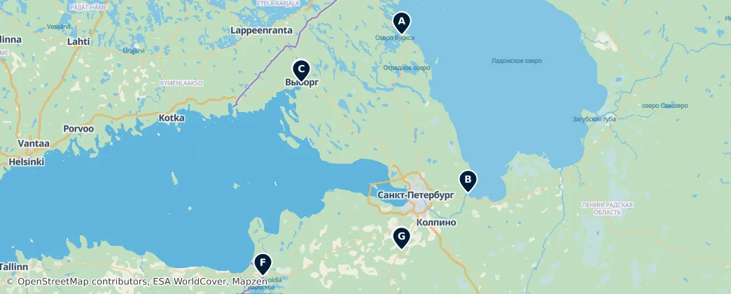 Map of Oblast Leningrad