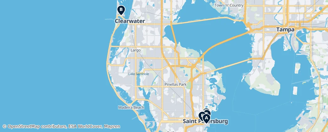 Map of Pinellas County