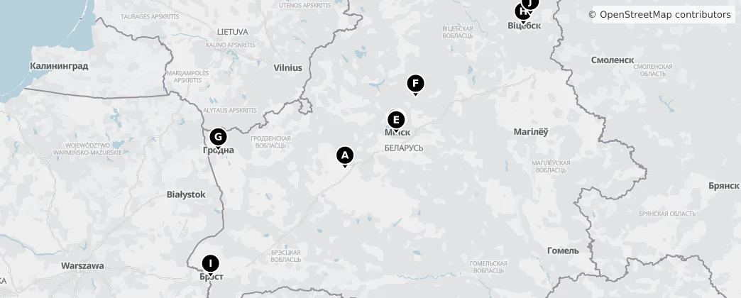 Map of Wit-Rusland