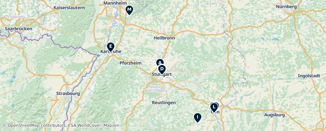 Map of Baden-Württemberg