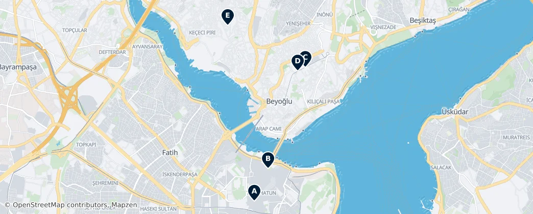 Map of Beyoğlu