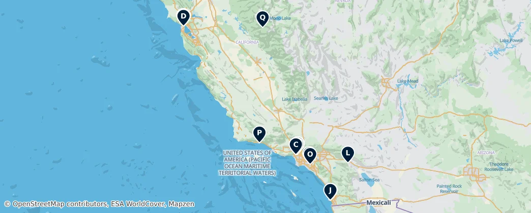 Map of Californië