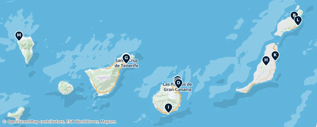Map of Canarische Eilanden
