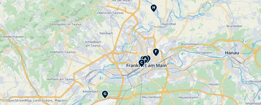 Map of Frankfort aan de Main