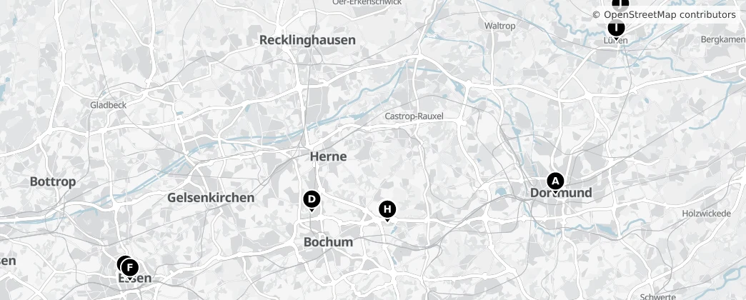 Map of Ruhrgebied