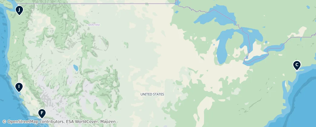 Map of Verenigde Staten van Amerika